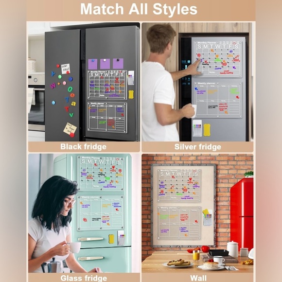 Yirilan Acrylic Calendar for Fridge, Clear Dry Erase Board for Refrigerator - Picture 6 of 6